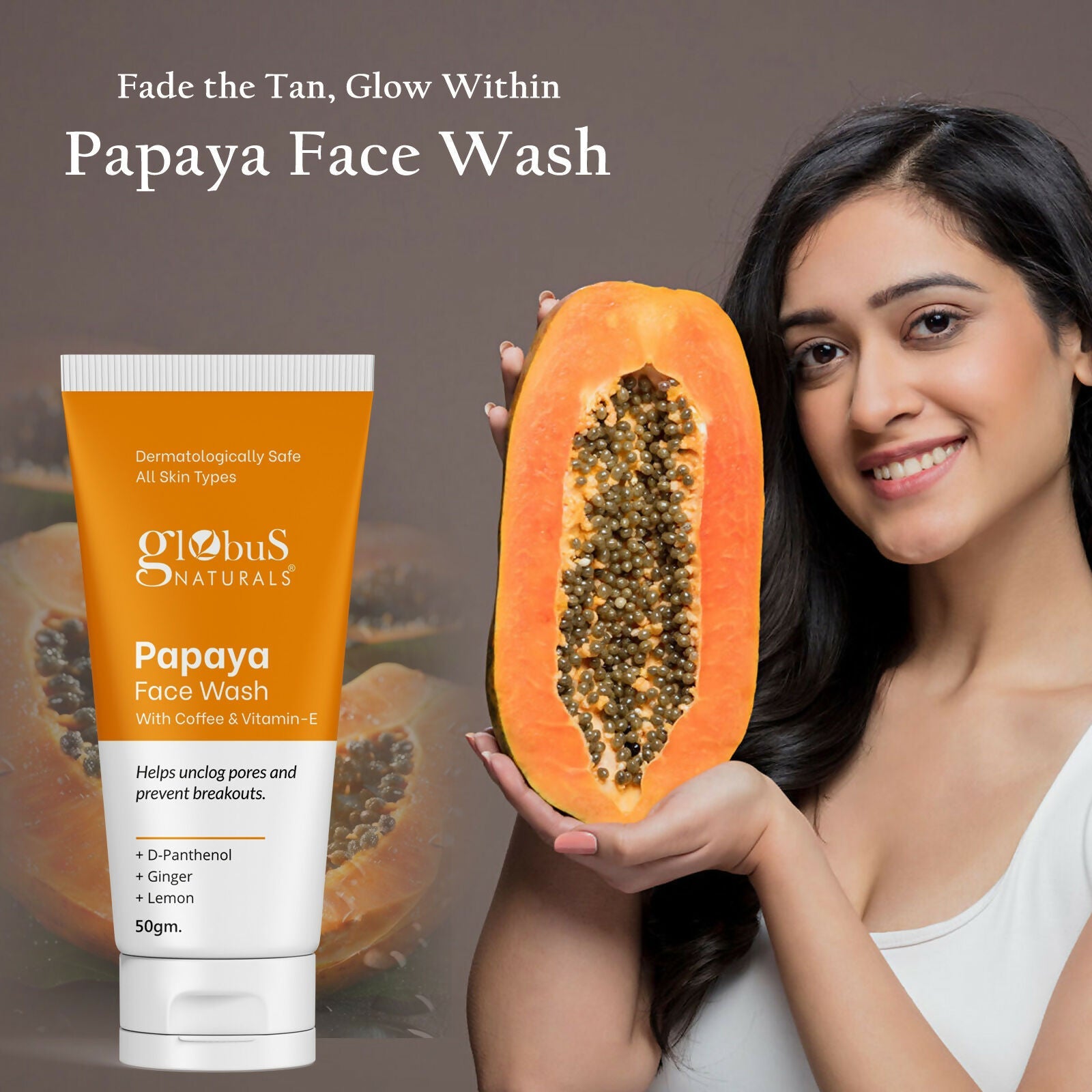 Globus Naturals Papaya Face Wash with Coffee & Vitamin-E | Grab2Buy