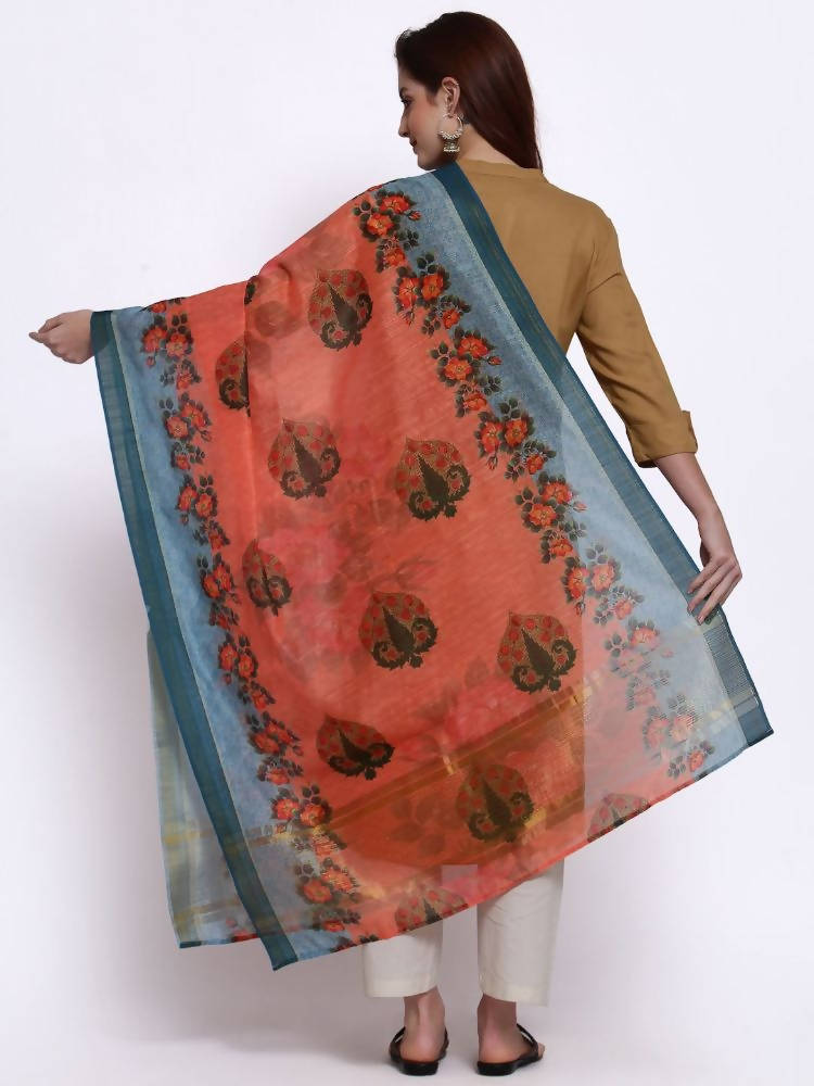 Myshka Women's Traditional Multi Cotton Silk Printed Casual Dupatta | Grab2Buy