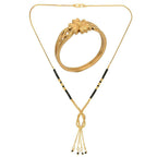 AanyaCentric Gold-Polished Mangalsutra & Ring Set