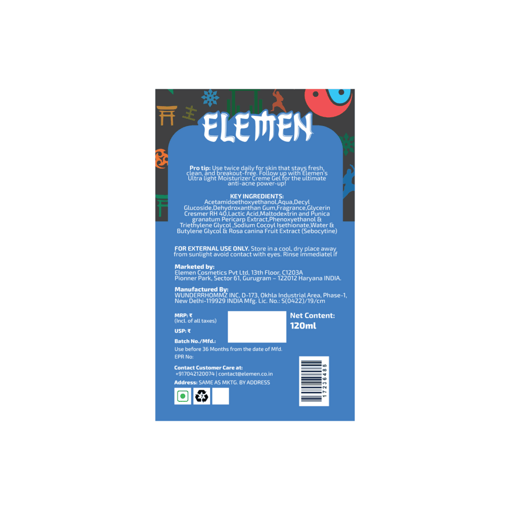 Elemen Anti-Acne Face Wash | Grab2Buy