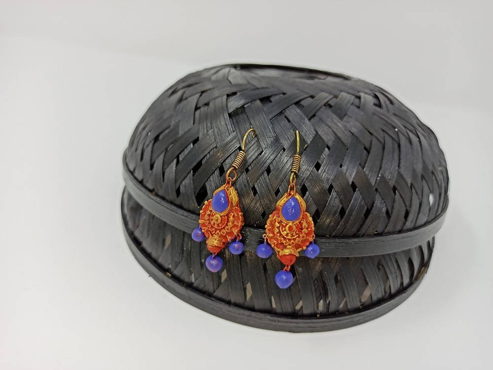 Terracotta Boho Style Hangings-Golden Red And Blue | Grab2Buy