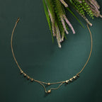 AanyaCentric Gold-Polished Short Mangalsutra Set with Earrings | Grab2Buy