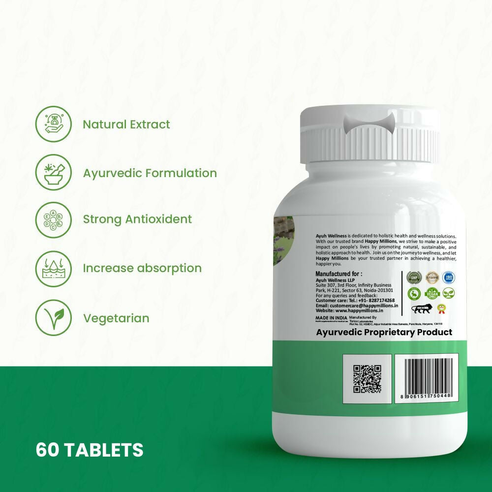 HappyMillions Giloy Tulsi Neem Tablets | Traditional Ayurvedic Herbal Blend