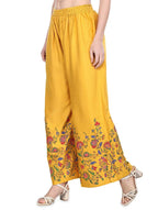 Mominos Fashion Mustard Floral Design Palazzo | Grab2Buy