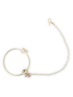 Gold-Polished white kundan nosepin - Ruby Raang | Grab2Buy