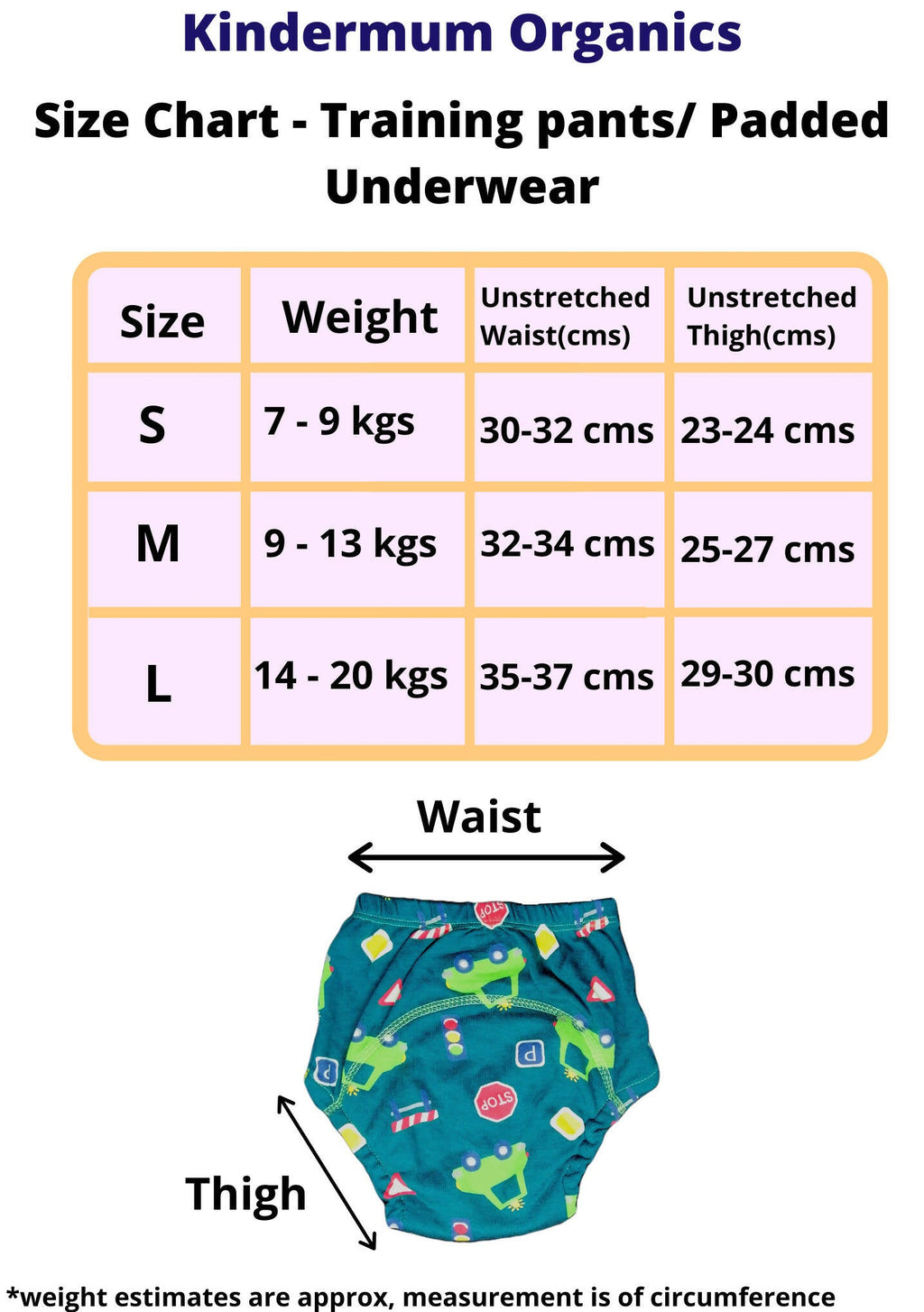 Kindermum Cotton Padded Pull Up Training Pants/Padded Underwear For Kids Peachy Star & Green Car-Set of 2 pcs | Grab2Buy