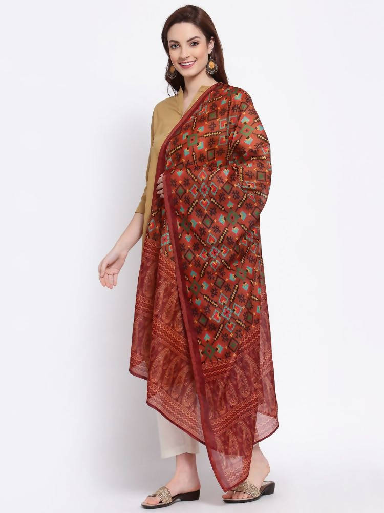 Myshka Women's Trendy Multi Cotton Silk Printed Casual Dupatta | Grab2Buy