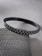 NVR Men's Set of 2 Gold & Black Rhodium-Plated Stainless Steel Kada Bracelet