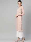Yufta Women Mauve & White Printed Kurta with Palazzo & Dupatta | Grab2Buy