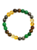 Red Carnelian, Lapis Lazuli, Amethyst, Yellow Citrine Crystal and Green Avanturine Multicoloured Cyrstal Beads bracelet - Ruby Raang