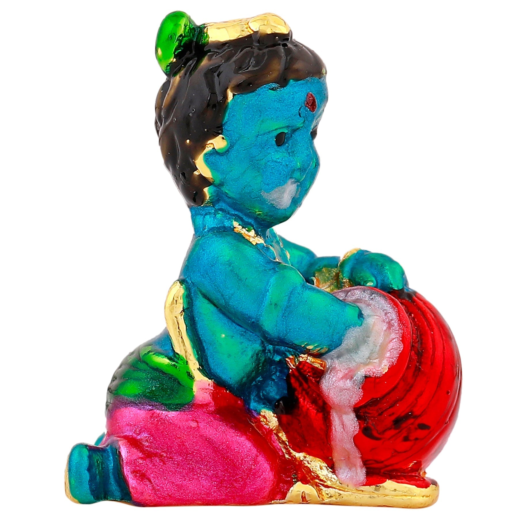 Estele Gold-Polished Divine Lord Krishna Idol for Home/Car Decor | Grab2Buy
