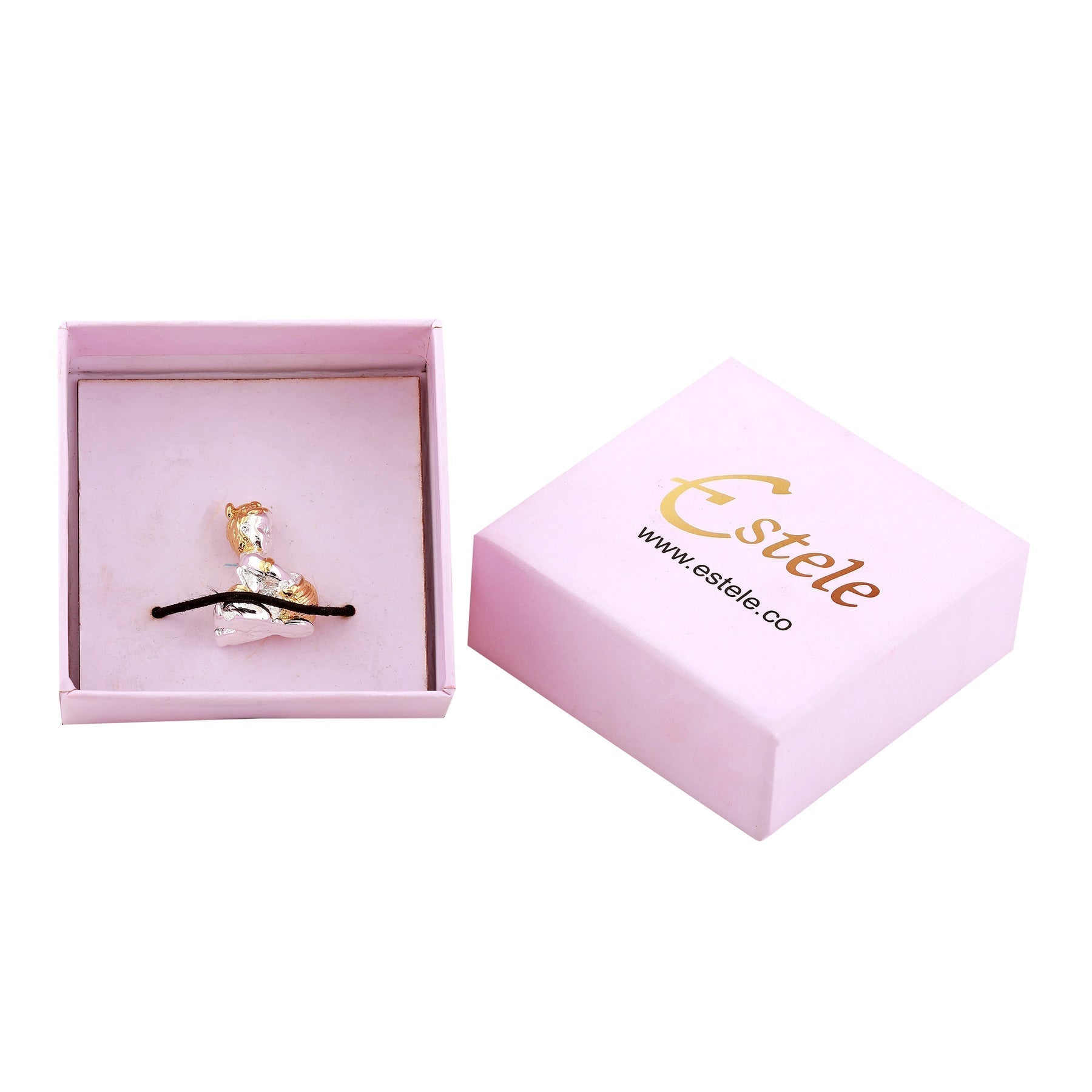 Estele Gold-Polished Makhan Chor Bal Sri Krishna Idol for Home/Car decor