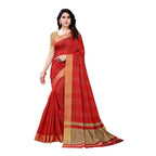 Vamika Red Cotton Silk Weaving Saree (Anaya Red) | Grab2Buy