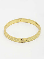 NVR Men's Gold-Polished Stainless Steel Kada Bracelet | Grab2Buy
