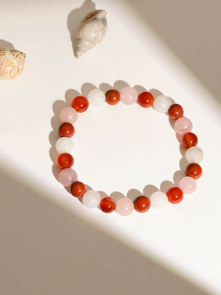 Red Carnelian, Amathyst Beads Bracelet - Ruby Raang | Grab2Buy