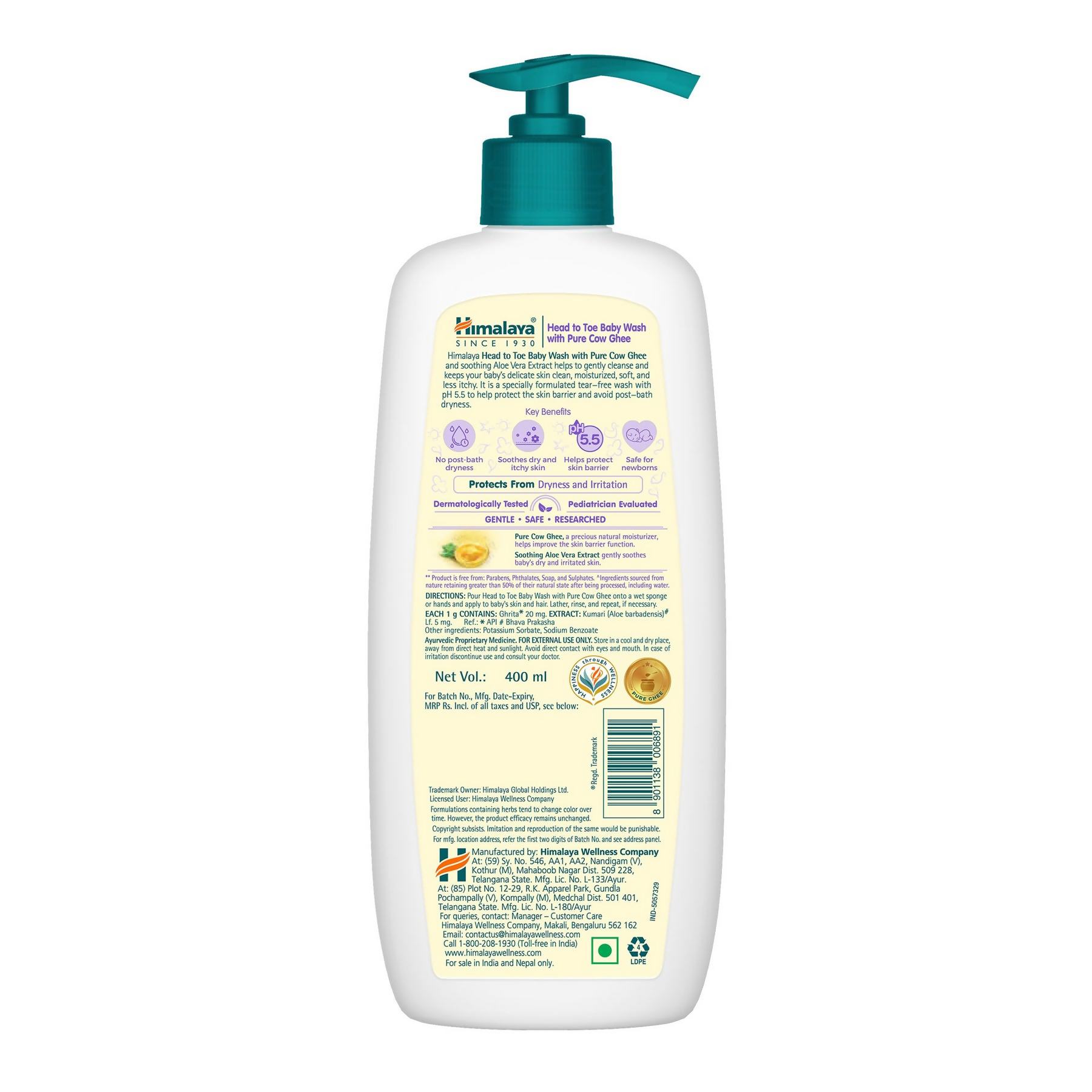 Himalaya Herbals Head to Toe Baby Wash with Pure Cow Ghee | Grab2Buy