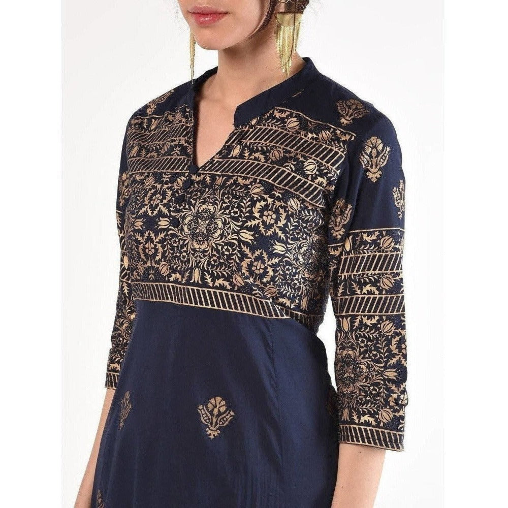 Cheera Women's Hand Block Print Anarkali Kurta (CH-031K) | Grab2Buy