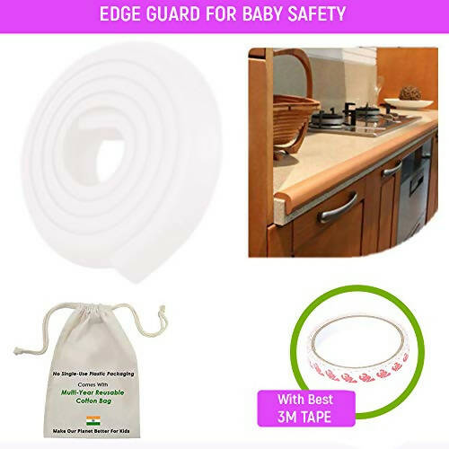 Safe-O-Kid Unique High Density L-Shaped 2 Mtr Long 4 Large Edge Guard With 16 Corner Cushions | Grab2Buy