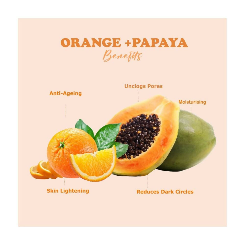 Kimayra Organic Orange + Papaya Face Pack Powder For Tan Removal, Helps In Retain Moisture & Reduce Wrinkles & Fine Lines | Grab2Buy