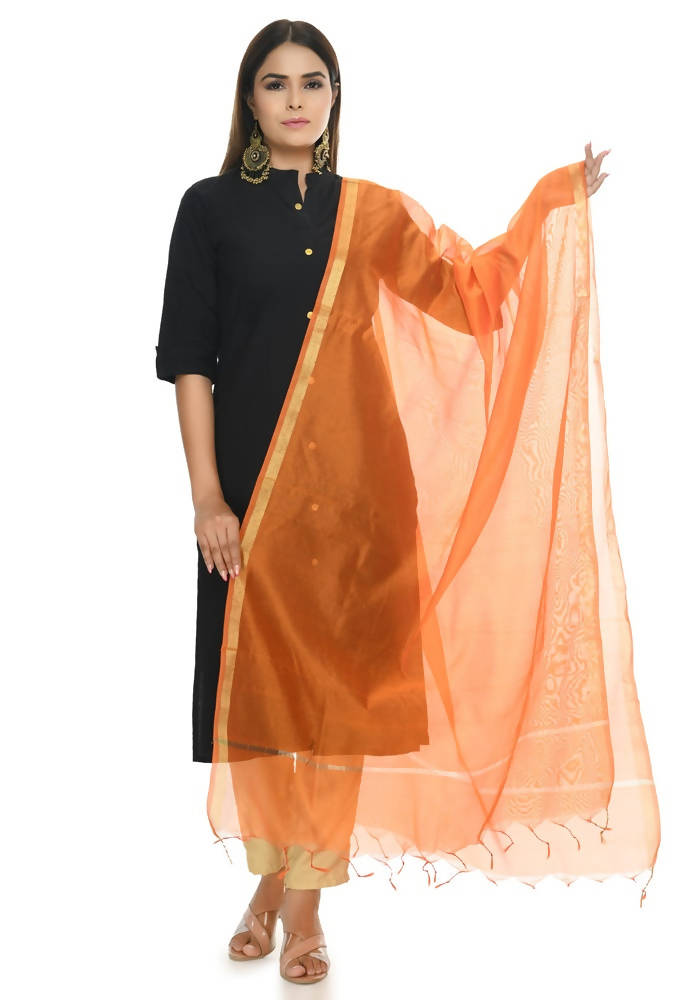 Mominos Fashion Orange Banarsi Piping Dupatta | Grab2Buy