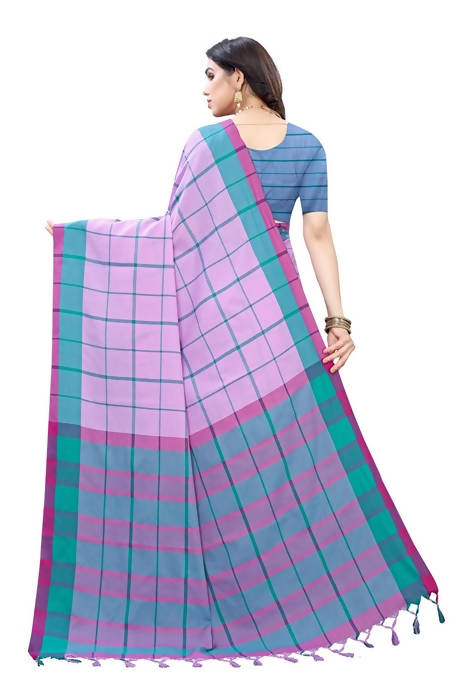 Vamika Lavendar Cotton Silk Weaving Saree (Google Lavender) | Grab2Buy