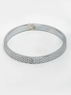 NVR Men's Silver-Plated Stainless Steel Kada Bracelet