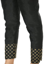 Mominos Fashion Moeza Silk Black Color Pant | Grab2Buy