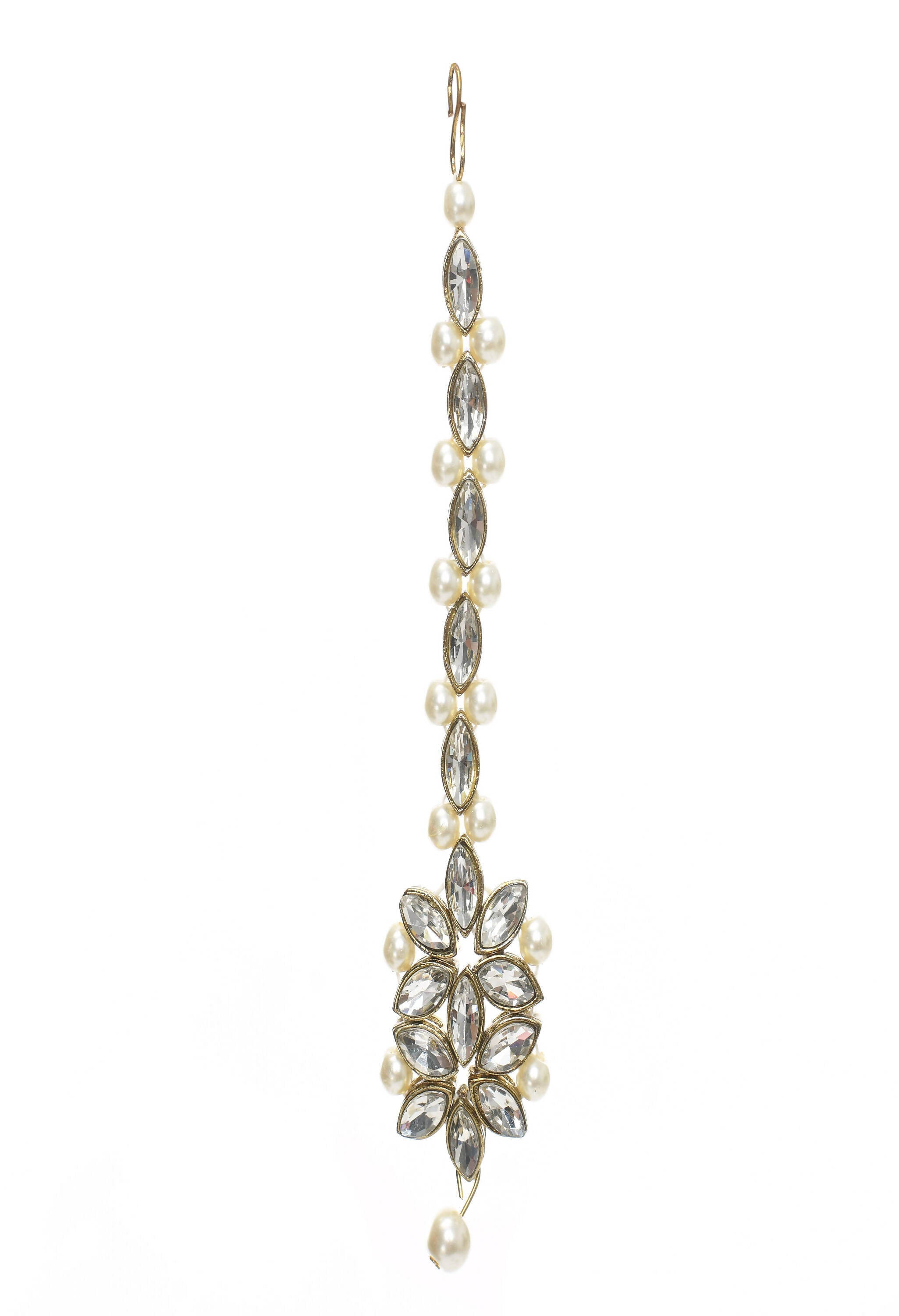 Mominos Fashion Johar Kamal Gold-Polished Brass Finish Kundan/Pearls Choker For Women (White) | Grab2Buy