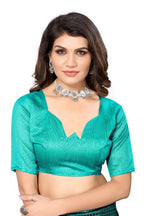 Vamika Rama Green Lycra Knitted Saree | Grab2Buy