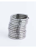 NVR Women Handmade Silver Plated Spiral Bangle | Grab2Buy