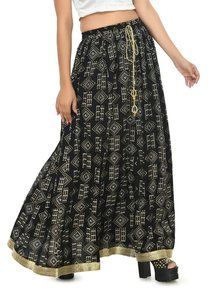 Mominos Fashion Moeza Cotton Black Printed Lehenga (Lancha) | Grab2Buy