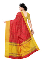 Vamika Red Cotton Silk Weaving Saree (Manipuri Red) | Grab2Buy