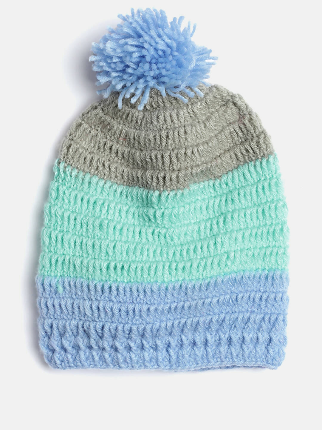 Chutput Kids Woollen Hand Knitted Colorblock Detailed Cap - Multi | Grab2Buy