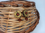 Terracotta Button Tops Ear Studs With Drops | Grab2Buy