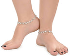 AanyaCentric Gold-Polished Mangalsutra Pendant Earring Set & Silver Plated Anklet | Grab2Buy