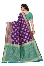 Vamika Banarasi Jacquard Weaving Purple Saree (Dangal Purple) | Grab2Buy