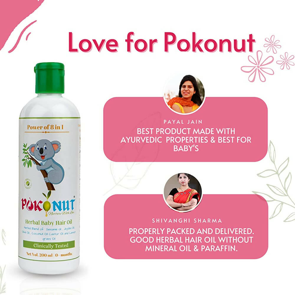 Pokonut Herbal Chemical Free Baby Hair Oil | Grab2Buy