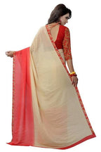 Vamika Red Georgette Printed Contemporary Saree (PADING RED) | Grab2Buy