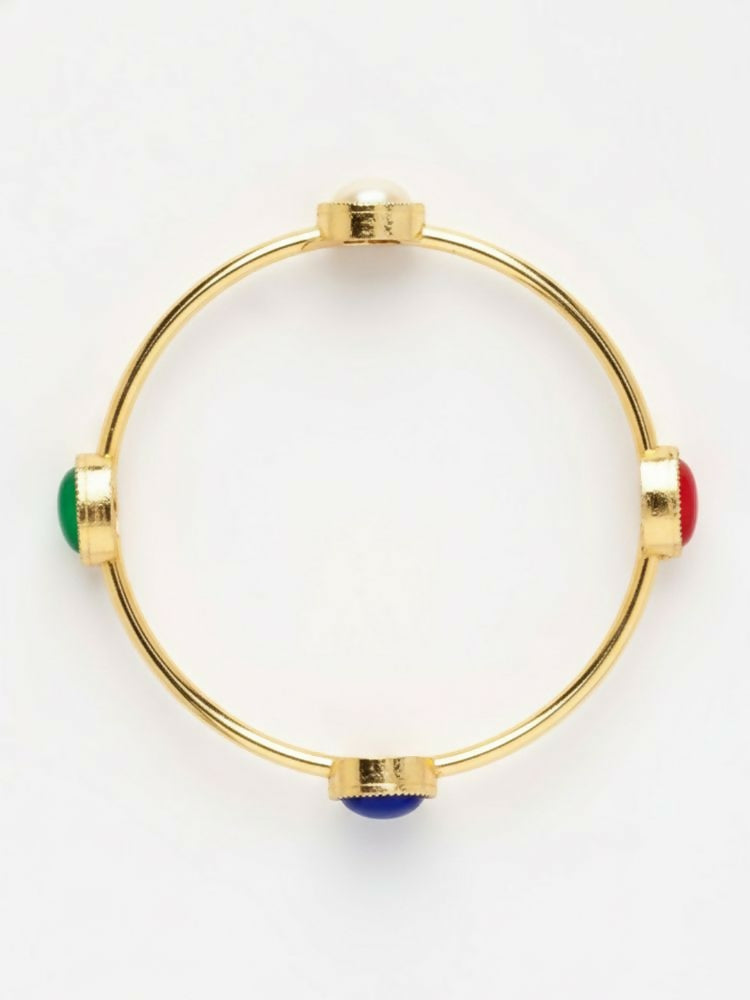 NVR Women Set of 2 Gold Plated Artificial Stone Bangle | Grab2Buy