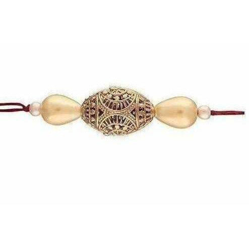 Gold Beads Rakhi Gift for Brother | Grab2Buy
