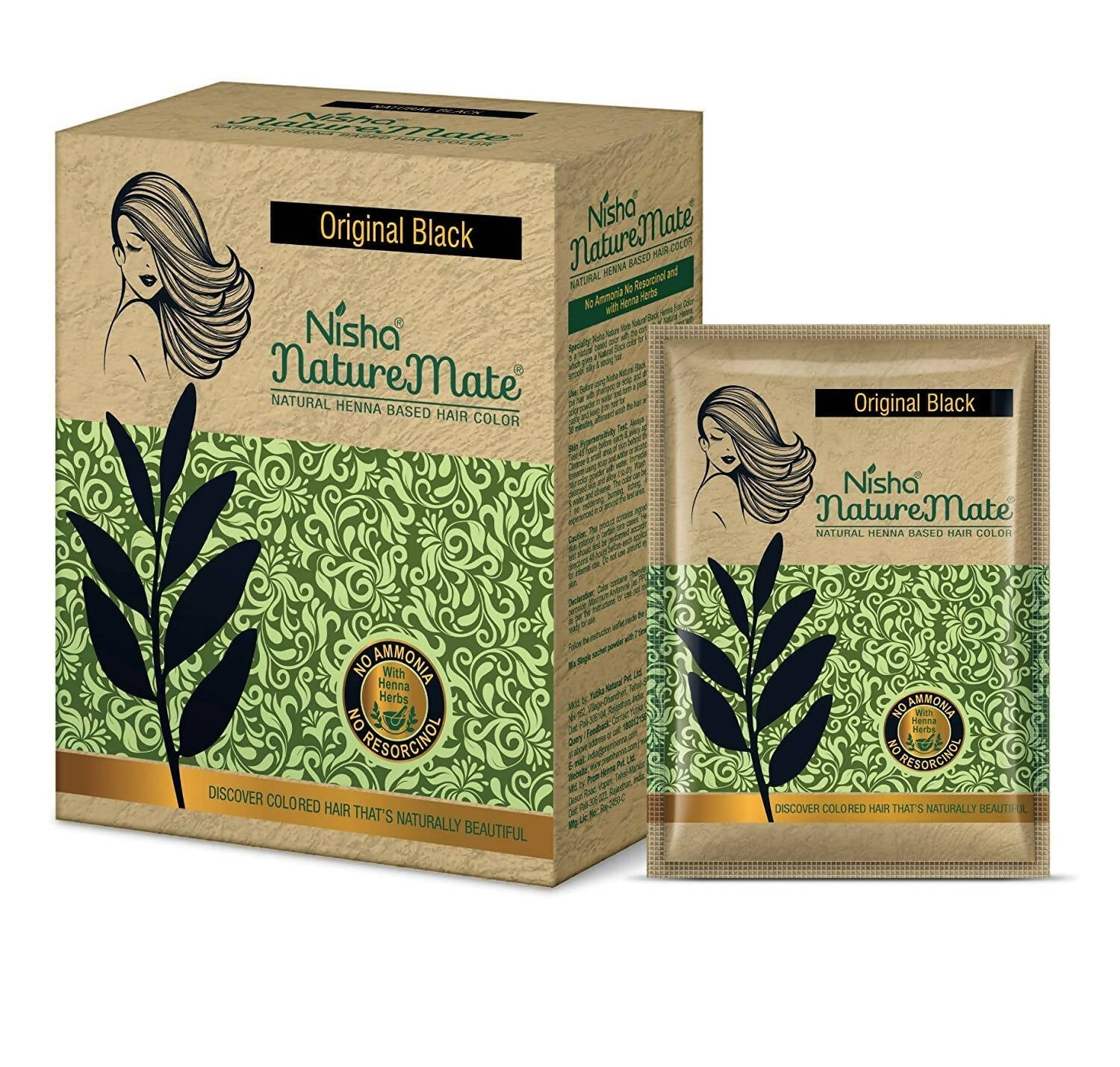 Nisha Nature Mate Henna Based Hair Black Color Powder | Grab2Buy