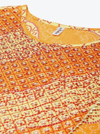 Yufta Women Yellow & White Bandhani Printed Kurta with Trouser | Grab2Buy