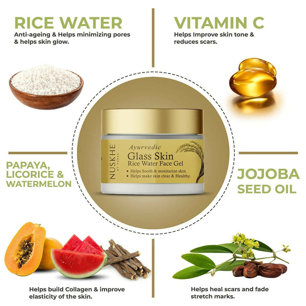 Nuskhe By Paras Ayurvedic Glass Skin Rice Water Face Gel | Grab2Buy