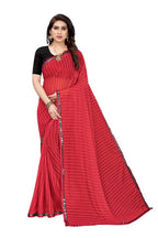 Vamika Red Malai Silk Printed Saree (Zigzag Red) | Grab2Buy
