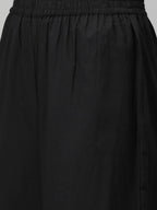 Yufta Women Black & Golden Solid Kurta with Palazzo & Dupatta | Grab2Buy