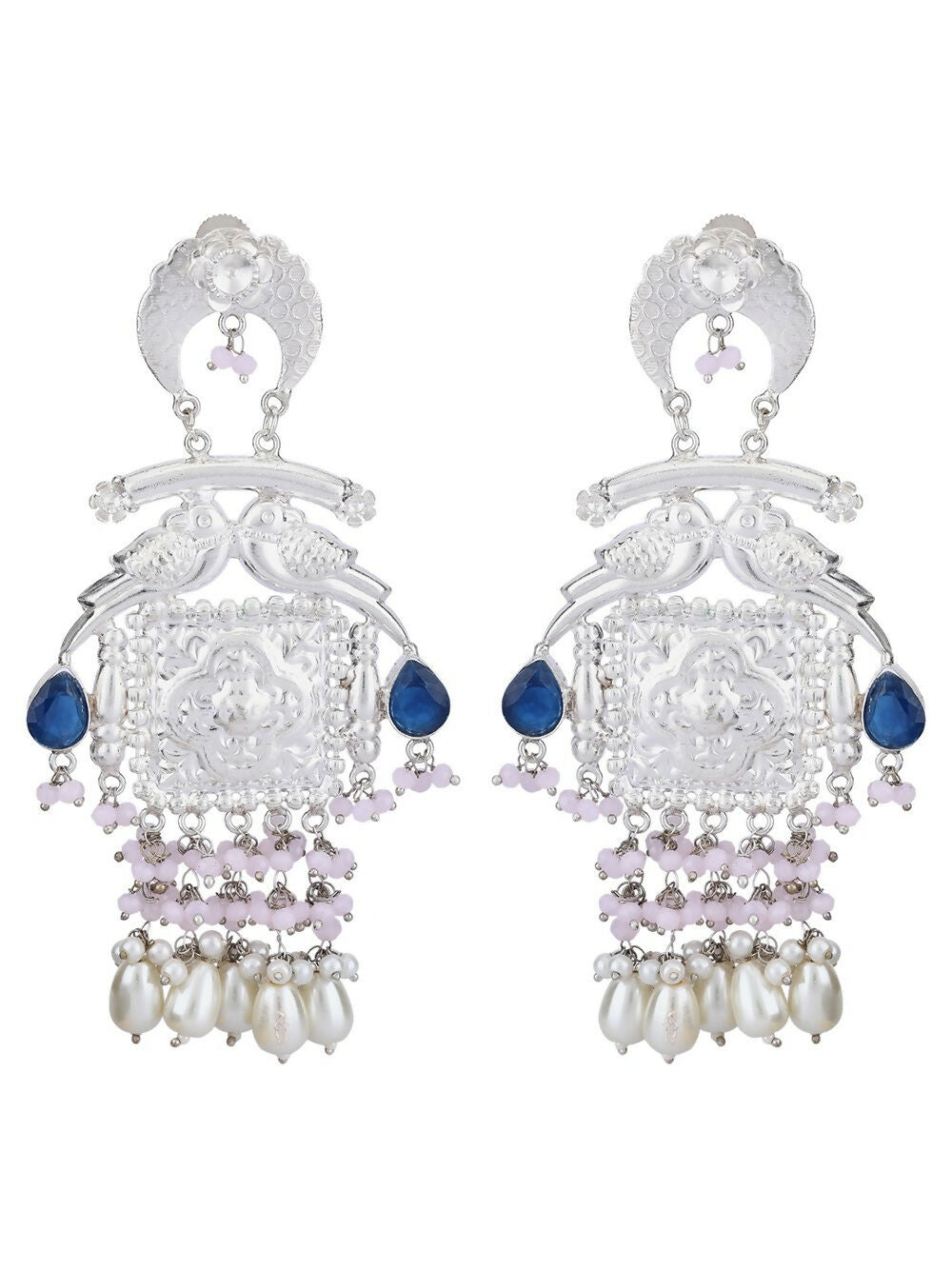 Joban Fashion Women Handcrafted Silver Tone Earrings | Grab2Buy