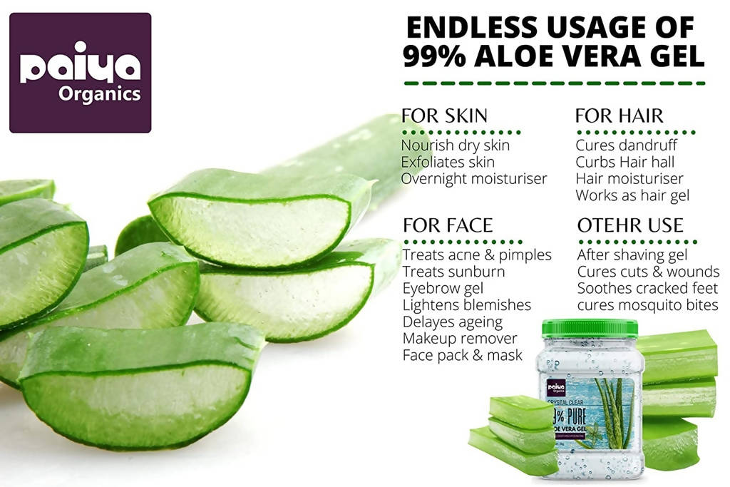 Paiya Organics 99% Crystal Clear Aloe Vera Gel | Grab2Buy