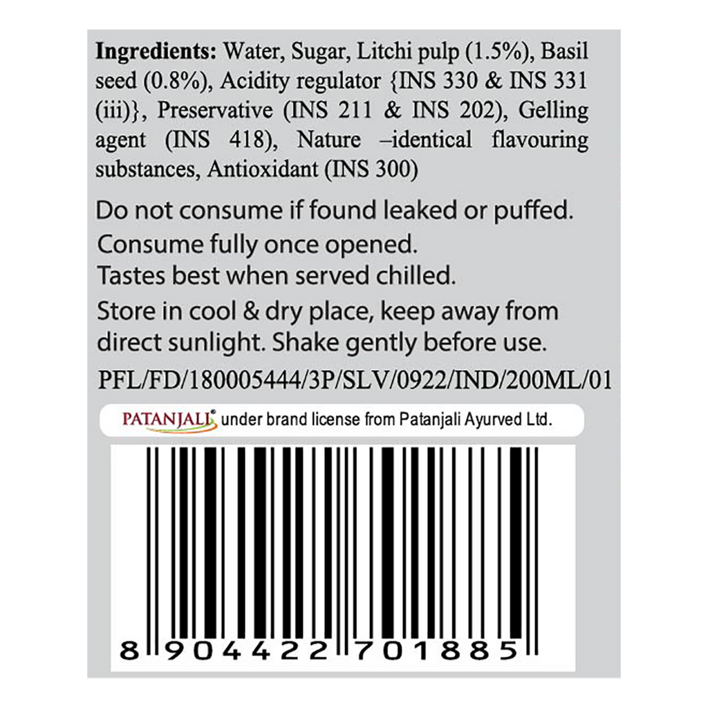 Patanjali Litchi Basil Drink | Grab2Buy