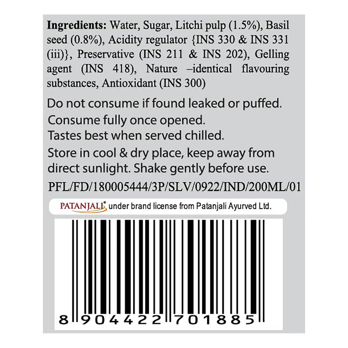 Patanjali Litchi Basil Drink | Grab2Buy