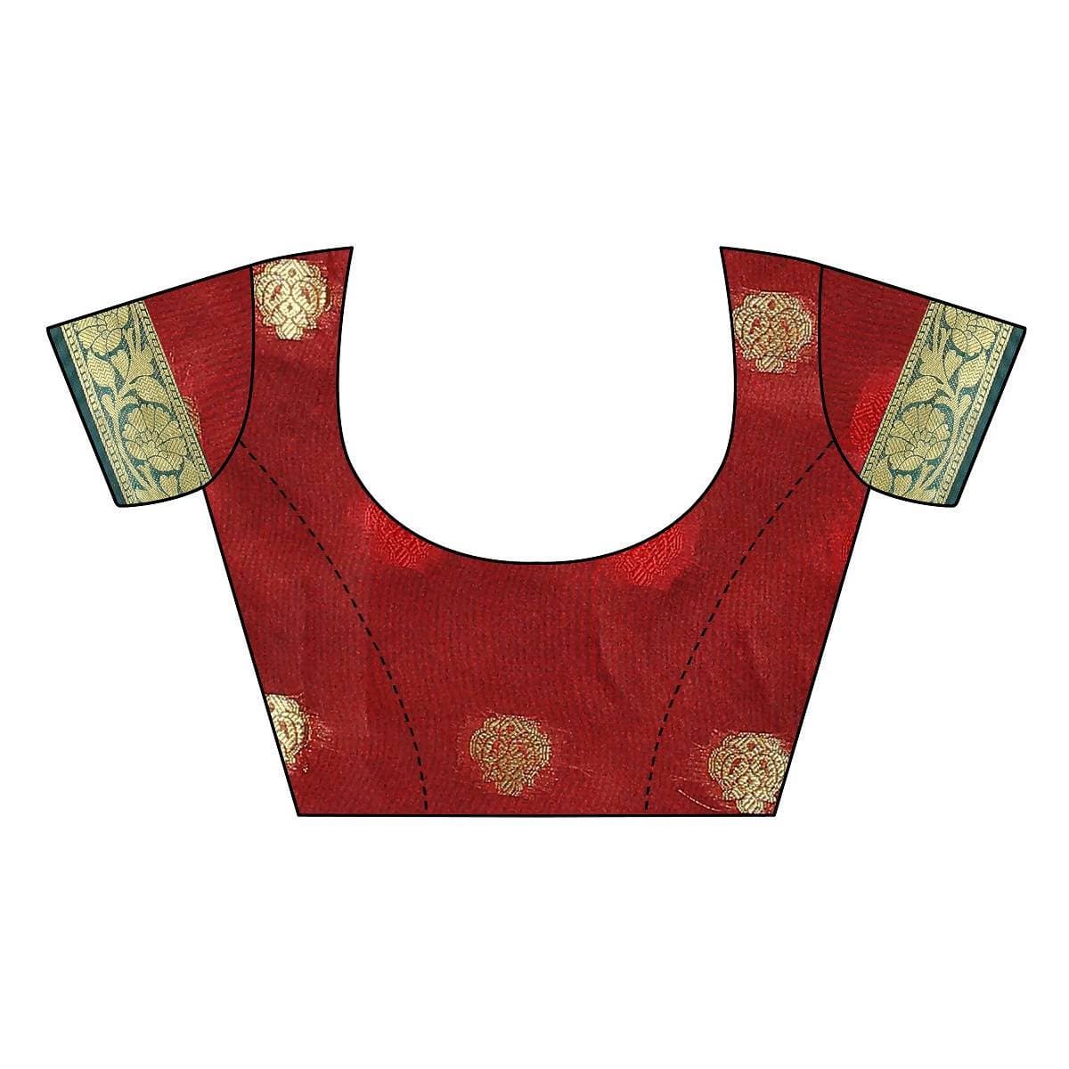 Vamika Banarasi Jaquard Rama Green Weaving Saree | Grab2Buy
